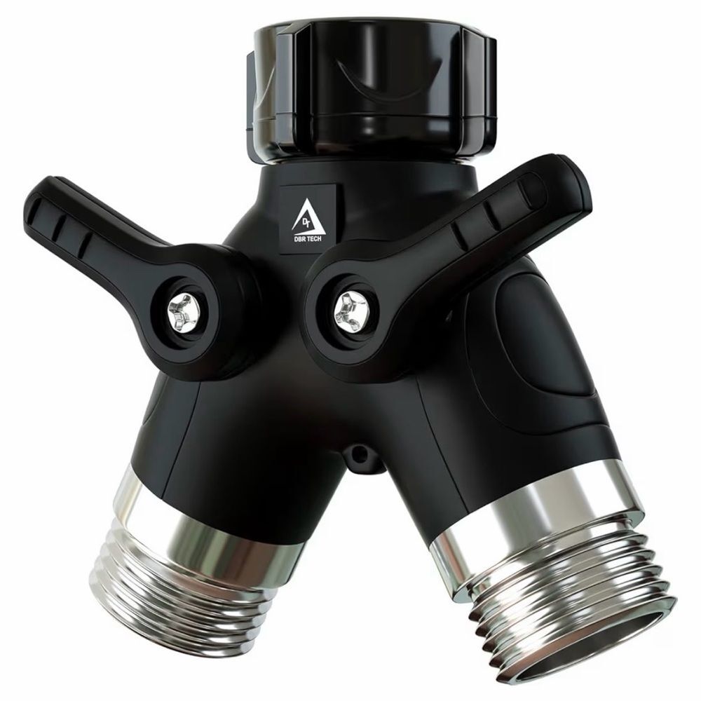 NIB DBR Tech Garden Hose Splitter 2 Way Heavy Duty – Black